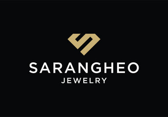 Diamond gems initial letter S logo design template