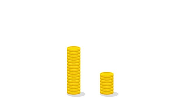 コストカットをイメージしたコインの積み上げ