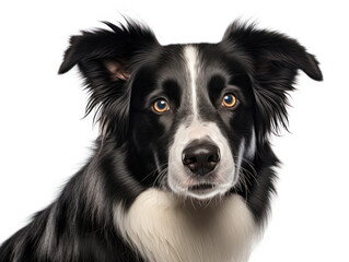 Border Collie Dog Studio Shot Isolated on Clear Background, Generative AI