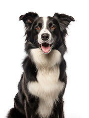 Border Collie Dog Studio Shot Isolated on Clear Background, Generative AI