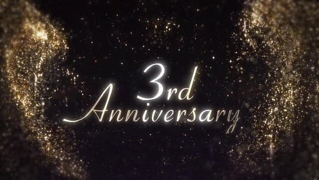 Beautiful congratulations on the 3rd anniversary with a beautiful background, banner, particles