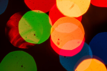 Fondo Abstracto de luces de colores de Navidad desenfocadas	