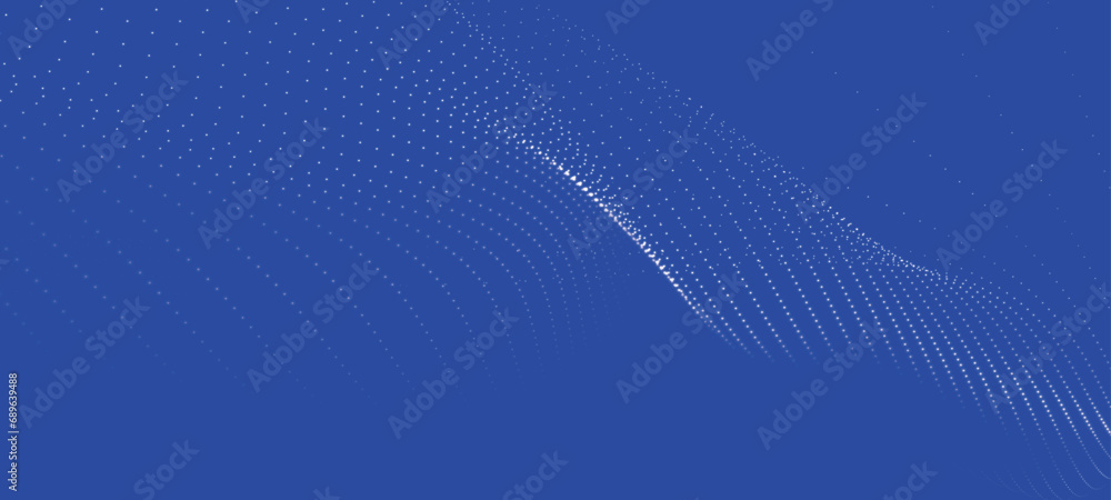 Poster abstract digital particle wave. futuristic dotted wave. big data digital code. technology or science