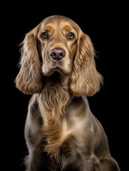 English Cocker Spaniel Dog Studio Shot Isolated on Clear Background, Generative AI