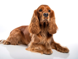 English Cocker Spaniel Dog Studio Shot Isolated on Clear Background, Generative AI