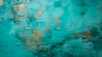 abstract turquoise background with stains and grunge texture.