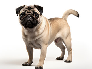 Obraz premium Pug Dog Studio Shot Isolated on Clear Background, Generative AI