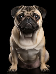 Obraz premium Pug Dog Studio Shot Isolated on Clear Background, Generative AI