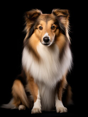Sheltie Dog Studio Shot Isolated on Clear Background, Generative AI