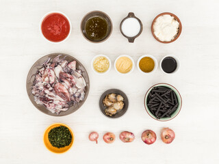 Pasta negra mise en place