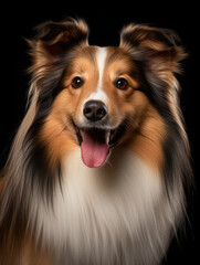 Sheltie Dog Studio Shot Isolated on Clear Background, Generative AI