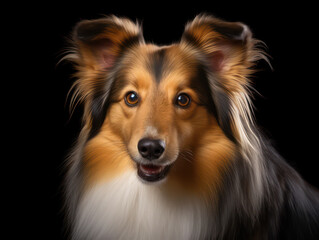 Sheltie Dog Studio Shot Isolated on Clear Background, Generative AI
