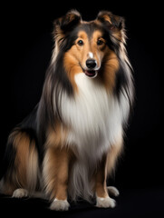 Sheltie Dog Studio Shot Isolated on Clear Background, Generative AI