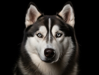 Obraz premium Siberian Husky Dog Studio Shot Isolated on Clear Background, Generative AI