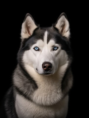 Siberian Husky Dog Studio Shot Isolated on Clear Background, Generative AI