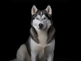 Obraz premium Siberian Husky Dog Studio Shot Isolated on Clear Background, Generative AI