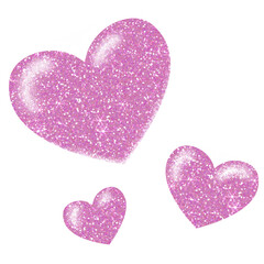 Pink Glitter heart on transparent background. Design for decorating,background, wallpaper, illustration

