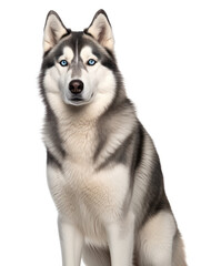 Fototapeta premium Siberian Husky Dog Studio Shot Isolated on Clear Background, Generative AI