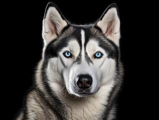 Fototapeta premium Siberian Husky Dog Studio Shot Isolated on Clear Background, Generative AI