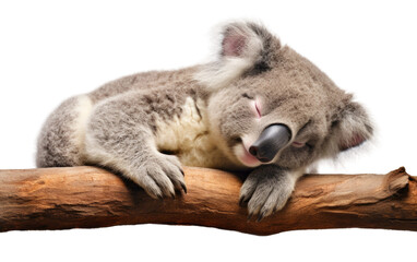 Sleepy Koala On Isolated Background