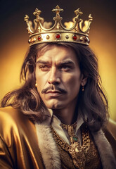 Portrait of the King man War , King crown Imperial Roman , History 