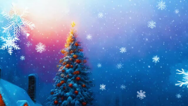 Abstract Winter scenery, Giant Snowflakes, Winter wonderland, snowy, snow, icicle, winter holiday, Christmas, Xmas, Cozy, Lanterns. Generative AI	
