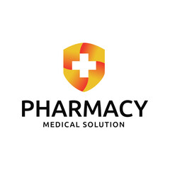 Obraz premium Medical Cross and Health Pharmacy Logo Vector Template on white background