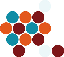 Retro color dot circle pattern
