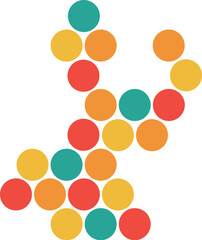 Retro color dot circle pattern