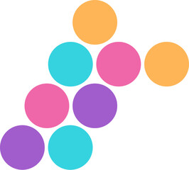 Retro color dot circle pattern