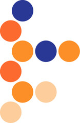 Retro color dot circle pattern