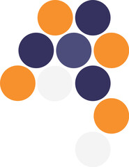 Retro color dot circle pattern