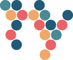 Retro color dot circle pattern