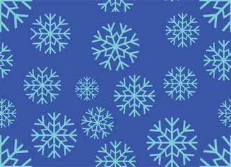 Fototapeta na wymiar Editable vector seamless texture of snowflakes on a blue background.