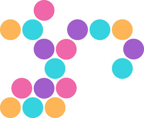 Retro color dot circle pattern