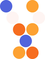 Retro color dot circle pattern