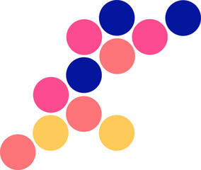 Retro color dot circle pattern