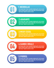 Simple Colorful Infographic Banners 5 Numbers with Icons. Can be used for process, presentations, layout, banner,info graph. Vector illustration
