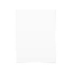 Vector paper format A4 size with realistic shadow. White blank page isolated on background. Mock up template. Vector illustration