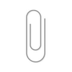 Paper clip on paper. Metal Page paper clip holder, binder. Paperclip isolated on white background. Sign holder or paper holder. Vector illustration