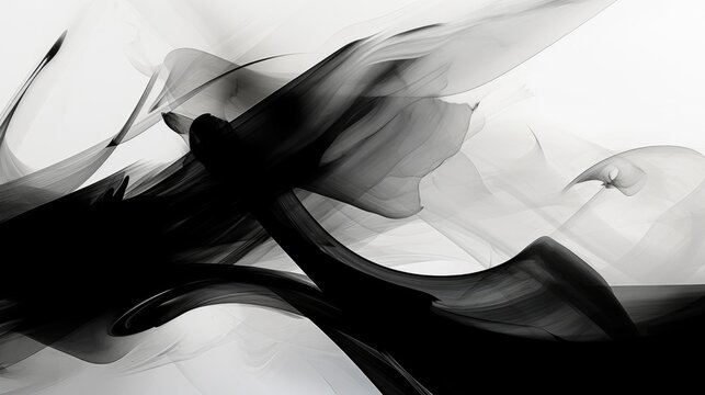 black and white abstract painting