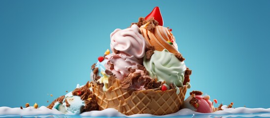 a close up of a ice cream cone