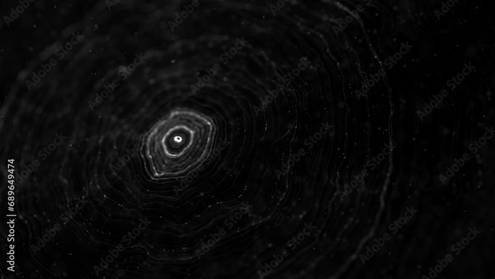 Poster abstract digital technology rings and data lines/ 4k animation of an abstract wallpaper technology l