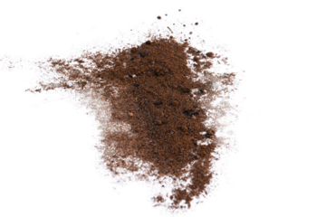 Heap of river sand isolated on white background. Pile of wet river sand on white background. 