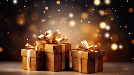 Christmas gift boxes, a vibrant backdrop