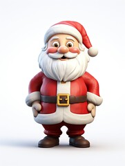 Obraz premium 3D Santa claus character , white background with generative ai 