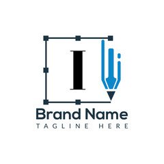 Education Logo On Letter I Template. Initial Educational Sign Concept Template	
