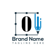 Education Logo On Letter O Template. Initial Educational Sign Concept Template	
