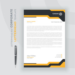 Letterhead Layout with Yellow Accents