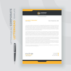 Letterhead Layout with Yellow Accents © Photoclerks